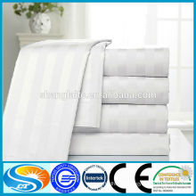 hotel cotton white stripe bed sheet fabric